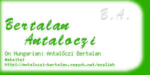 bertalan antaloczi business card