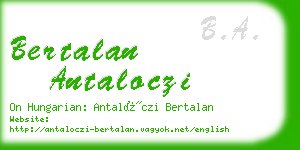 bertalan antaloczi business card